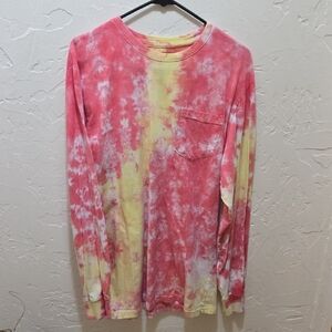 3/$10 Tie-Dye Long Sleeve Tee - Pink and Yellow